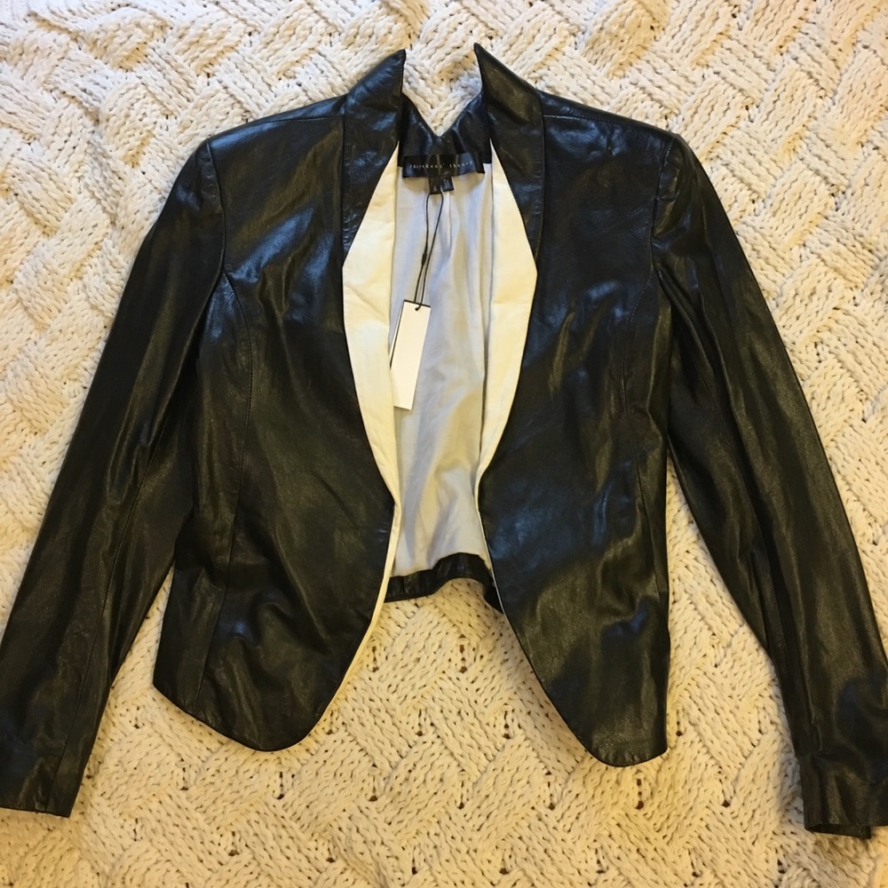 Theyskens Theory Leather Jacket Size 4 NWT